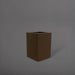 Miami Short Corner Fiberglass Planter in matte dark brown against gray background.