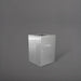 Miami Short Corner Fiberglass Planter in metallic silver against gray background.