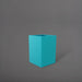 Miami Short Corner Fiberglass Planter in satin seafoam green against gray background.