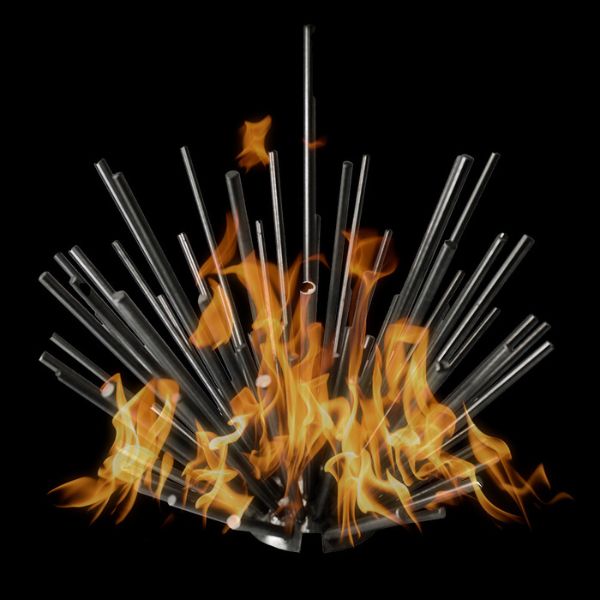 Mild Steel Desert Sticks Fire Pit against black background