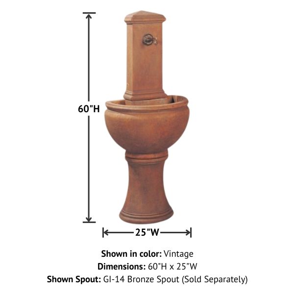 Modena Wall Fountain with product details.