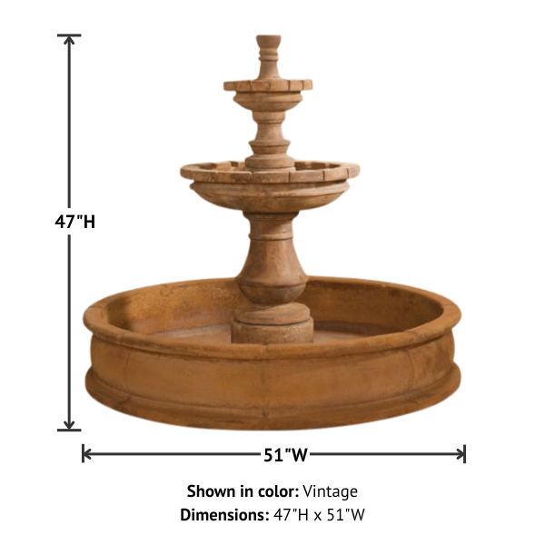 Montefalco Two Tier Pond Fountain  with product details.