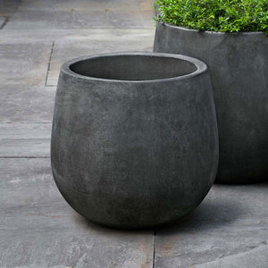 Montrose Planter in Charcoal filled with plants