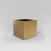 Montroy Cube Fiberglass Planter in gloss metallic gold against gray background.