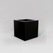 Montroy Cube Fiberglass Planter in matte black against gray background.