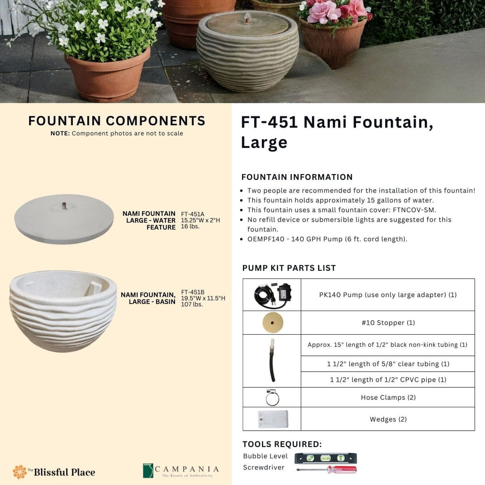 Nami Fountain, Large Info Sheet