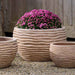 Nami Planter Antico Terra Cotta S/3 on the gravel with wood background