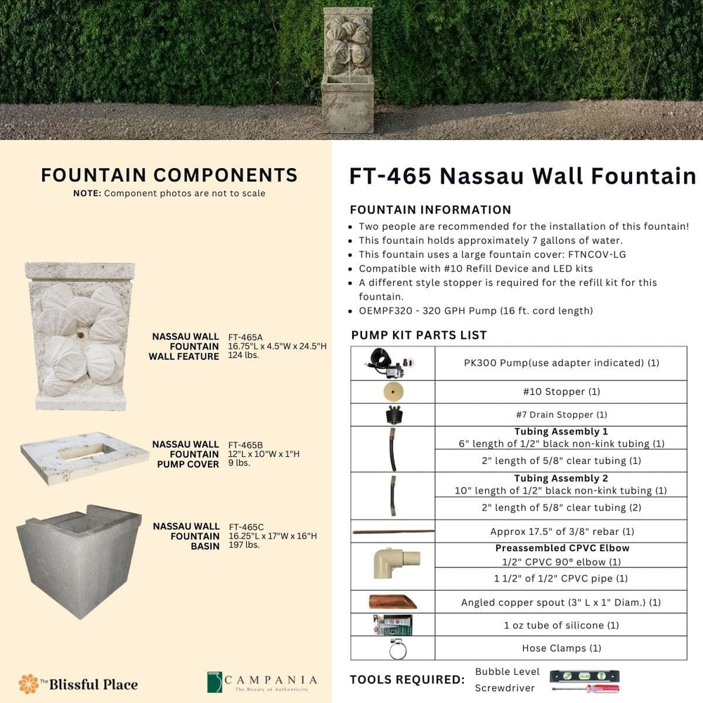 Nassau Wall Fountain Info Sheet.