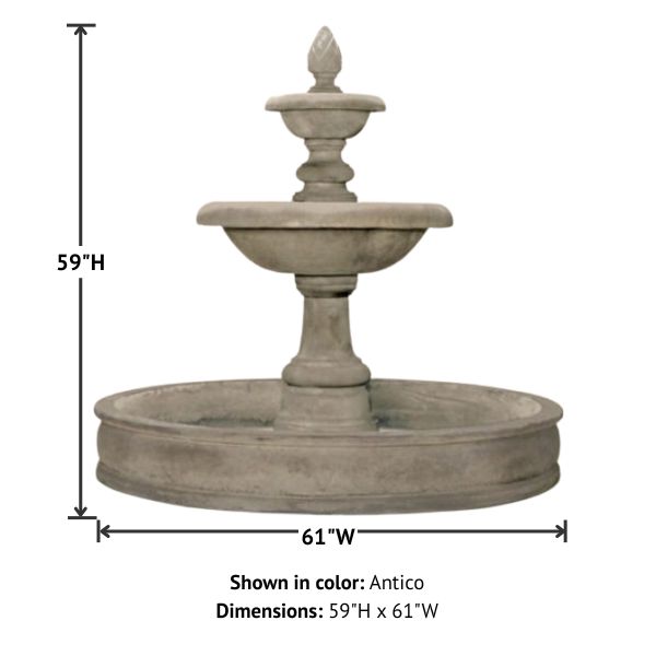 New Castle Pond Fountain with product details.
