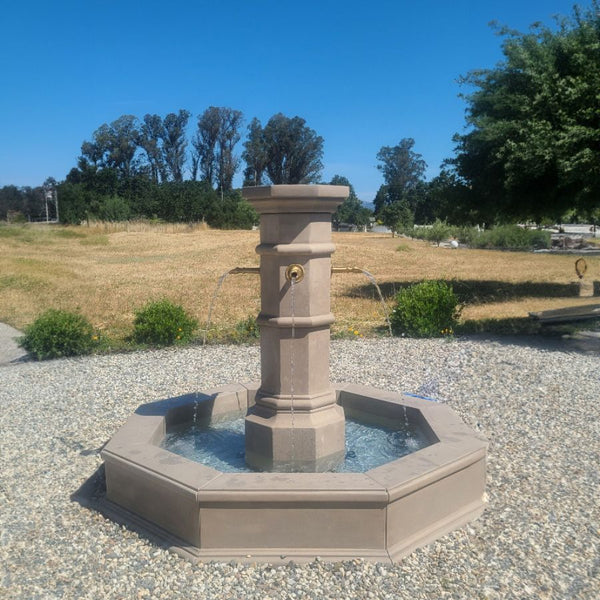 Octavius Column Only Plumbed for Pond on gravel in the backyard.