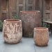 Otranto Planter - Vicolo Mattone - S/3 on concrete in the backyard