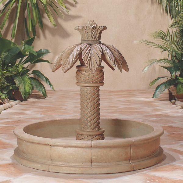 Palm Springs Fountain on concrete in action.