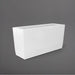 Panama Tapered Rectangle Planter in gloss bright white against gray background.