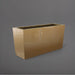 Panama Tapered Rectangle Planter in gloss metallic gold against gray background.
