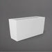 Panama Tapered Rectangle Planter in matte bright white against gray background.