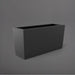 Panama Tapered Rectangle Planter in matte charcoal against gray background.