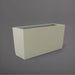 Panama Tapered Rectangle Planter in satin beige against gray background.