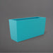 Panama Tapered Rectangle Planter in satin seafoam green against gray background.