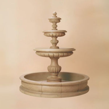 Parigi Pond Fountain against brown background.