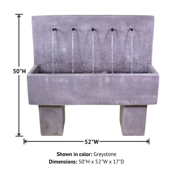 Penta Wall Fountain, Tall with product details.