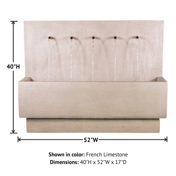 Penta Wall Fountain with product details.