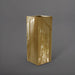 Perth Tall Corner Fiberglass Planter in gloss metallic gold against gray background.