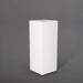 Perth Tall Corner Fiberglass Planter in matte bright white against gray background.