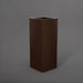 Perth Tall Corner Fiberglass Planter in matte dark brown against gray background.
