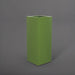 Perth Tall Corner Fiberglass Planter in satin green against gray background.