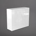Perth Tall Rectangle Fiberglass Planter in gloss bright white against gray background.