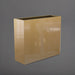 Perth Tall Rectangle Fiberglass Planter in gloss metallic gold against gray background.