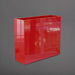 Perth Tall Rectangle Fiberglass Planter in gloss red against gray background.