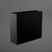 Perth Tall Rectangle Fiberglass Planter in matte black against gray background.