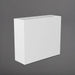 Perth Tall Rectangle Fiberglass Planter in matte bright white against gray background.