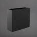 Perth Tall Rectangle Fiberglass Planter in matte charcoal against gray background.