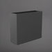 Perth Tall Rectangle Fiberglass Planter in matte gunmetal against gray background.