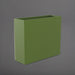 Perth Tall Rectangle Fiberglass Planter in satin green against gray background.
