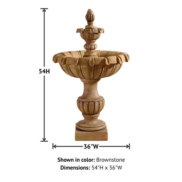 Petite Chateau Two Tier Fountain with product details.