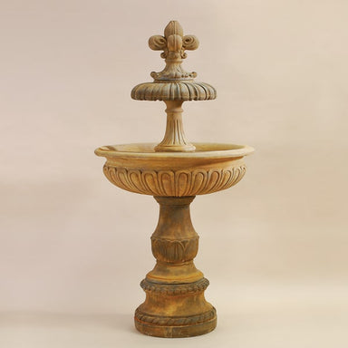 Piazza Nuova Fountain against brown background.