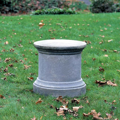 Plain Round Pedestal on grass in the backyard