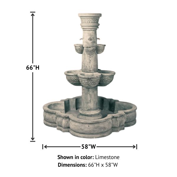 Plaza Minerva Fountain against white background with product details.