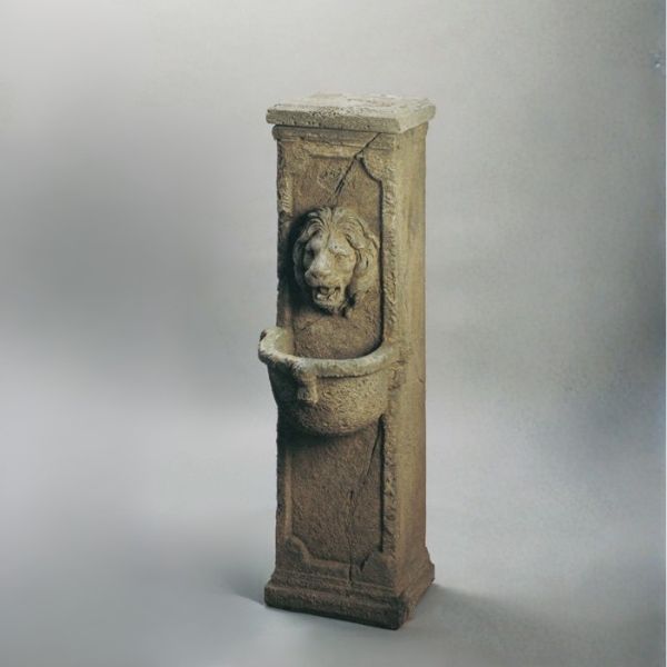 Ponte Vecchio Fountain against gray background.