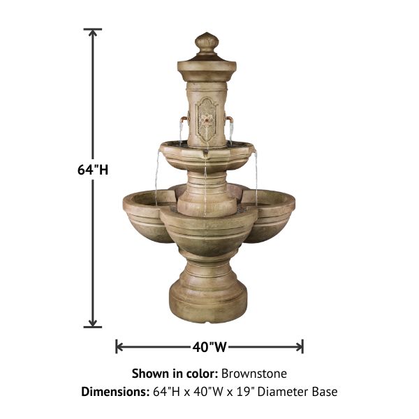 Ponticello Courtyard Fountain with product details.