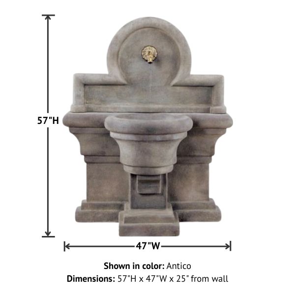 Porta Romana Wall Fountain  for Spout with product details.