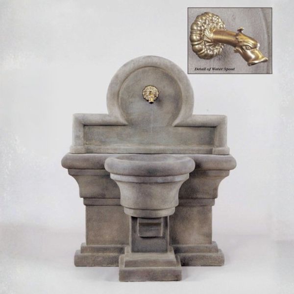 Porta Romana Wall Fountain for Spout with spout details.