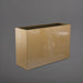 Potsdam Rectangle Fiberglass Planter in gloss metallic gold against gray background.