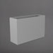 Potsdam Rectangle Fiberglass Planter in matte cement grey against gray background.