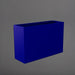 Potsdam Rectangle Fiberglass Planter in matte cobalt blue against gray background.