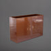 Potsdam Rectangle Fiberglass Planter in metallic bronze against gray background.