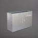 Potsdam Rectangle Fiberglass Planter in metallic silver against gray background.